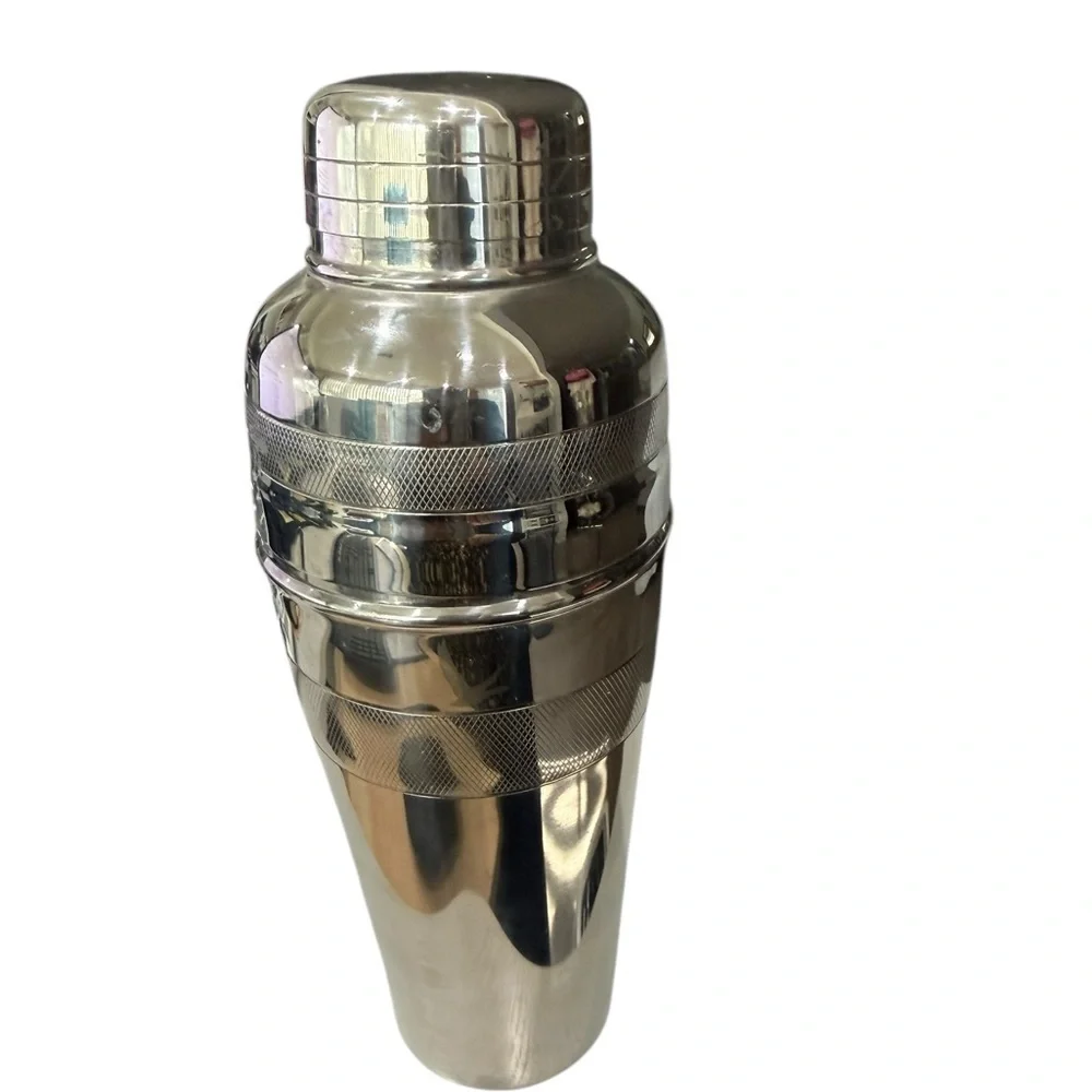 Grey Goose Stainless 3 piece Steel Cocktail Shaker with Strainer